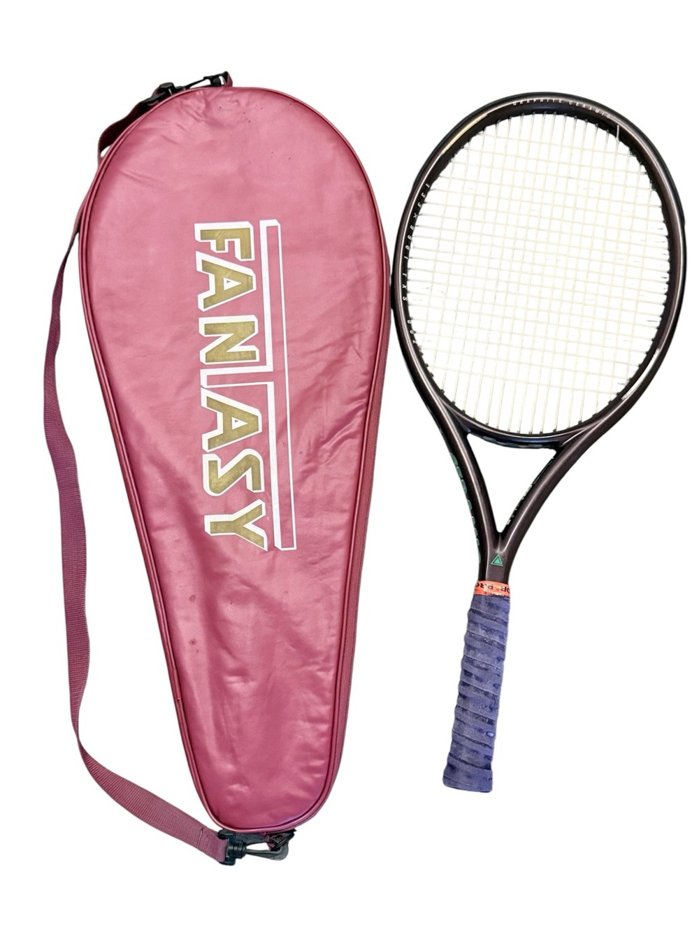 Vintage Fantasy Ceramic Tennis Racket + Carrying Case